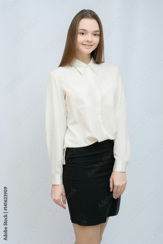 Smiling business woman, isolated on white background. crossed arms Smiling business woman, isolated on white background. crossed arms