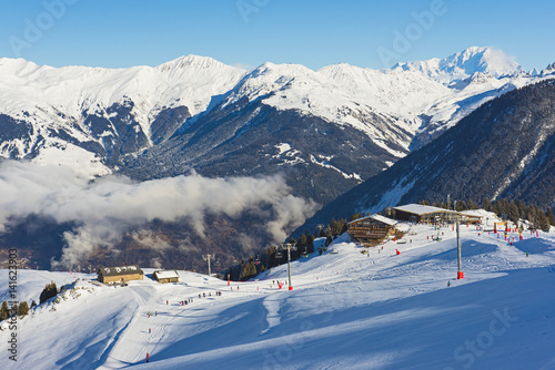 Panoramic view down an alpine mountain valley © Paul Vinten