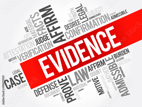 Evidence word cloud collage, social concept background