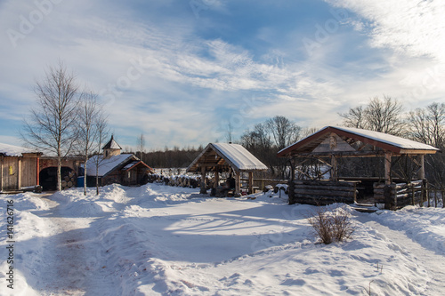 Rural yard in winter