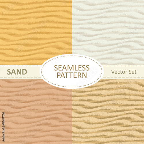 Set of vector seamless sand texture background.