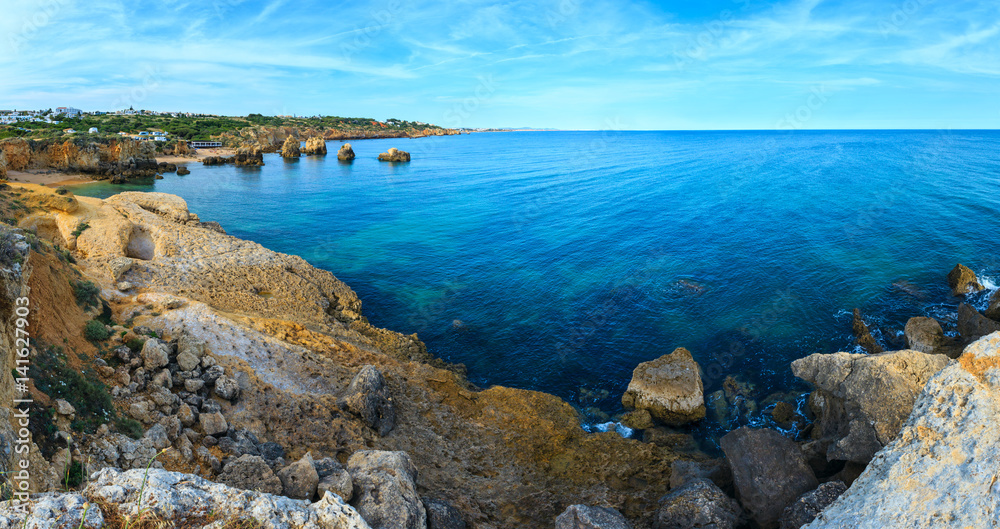Atlantic rocky coast (Albufeira, Algarve, Portugal). Atlantic rocky coast (Albufeira, Algarve, Portugal).