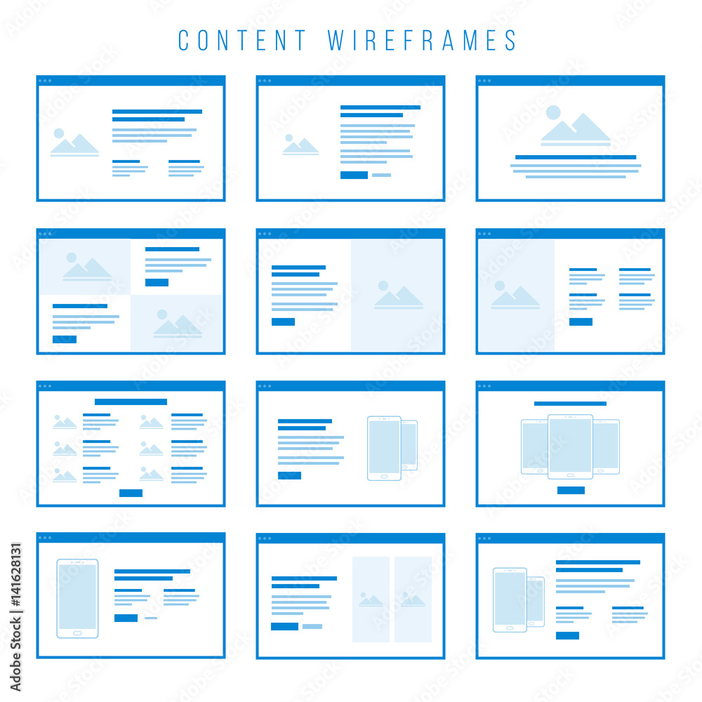 Content Wireframe components for prototypes.