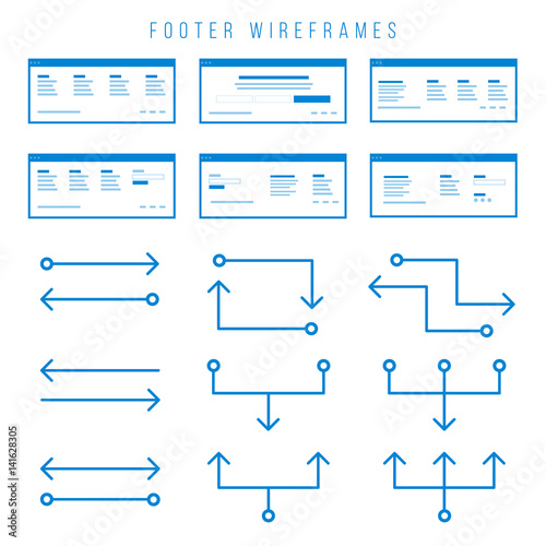 Footer Wireframe components for prototypes.