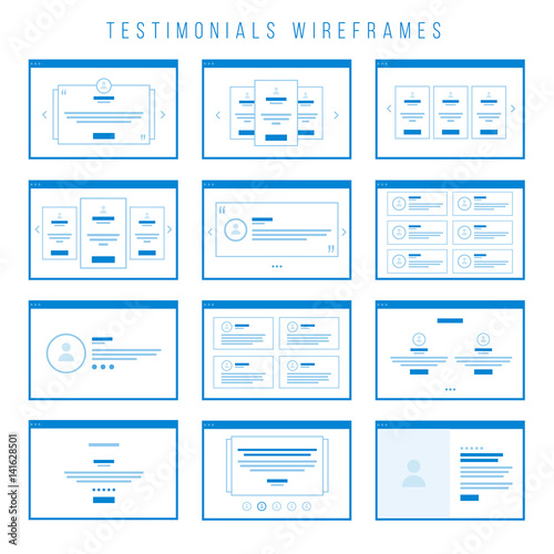 Testimonials Wireframe components for prototypes.