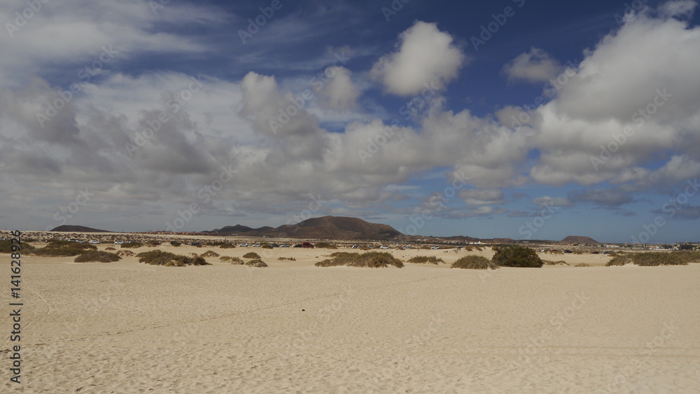 Fantasy view of the dunes in Corralejo, Fuerteventura.