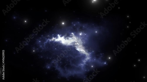 Space flight through nebula