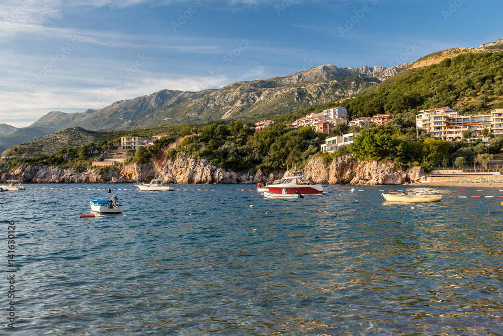 view of the bay of Przno in Montenegro
