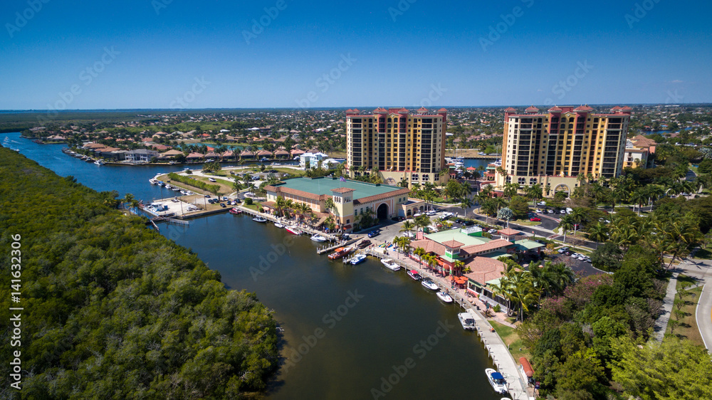 Naklejka premium SW Cape Coral Florida Aerial