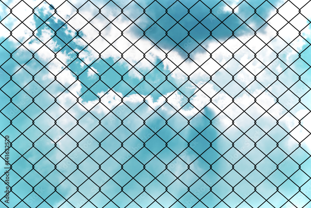 wire fence in the sky background wire fence in the sky background