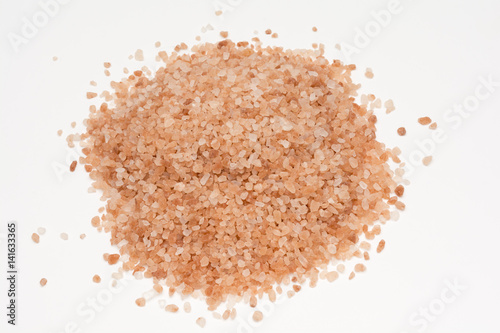 pile of himalayan salt on white background