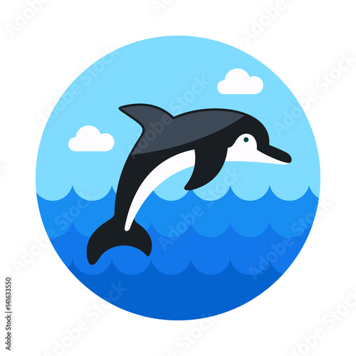 Dolphin icon. Summer. Vacation
