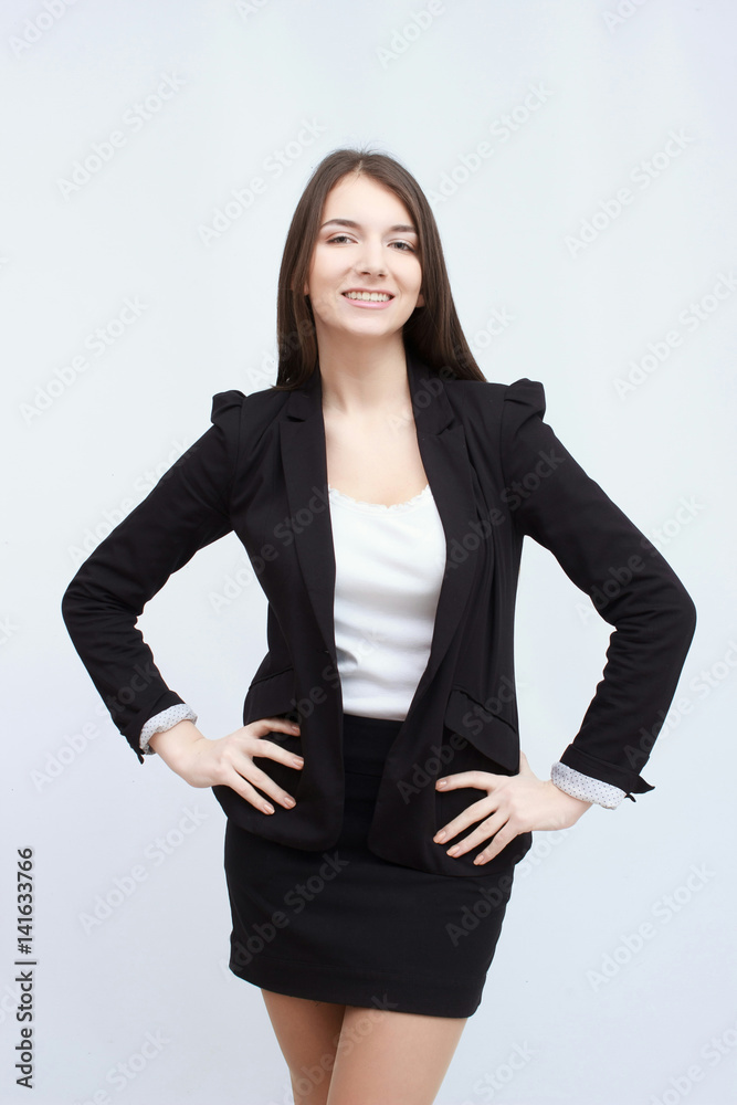 business people on grey background