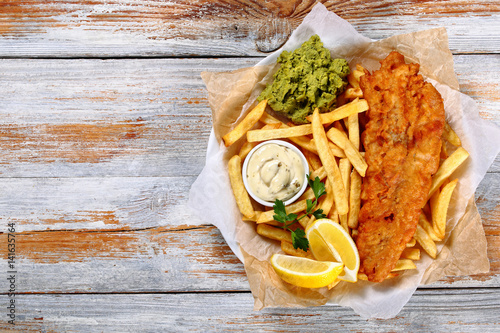 fish and chips - fried cod, french fries