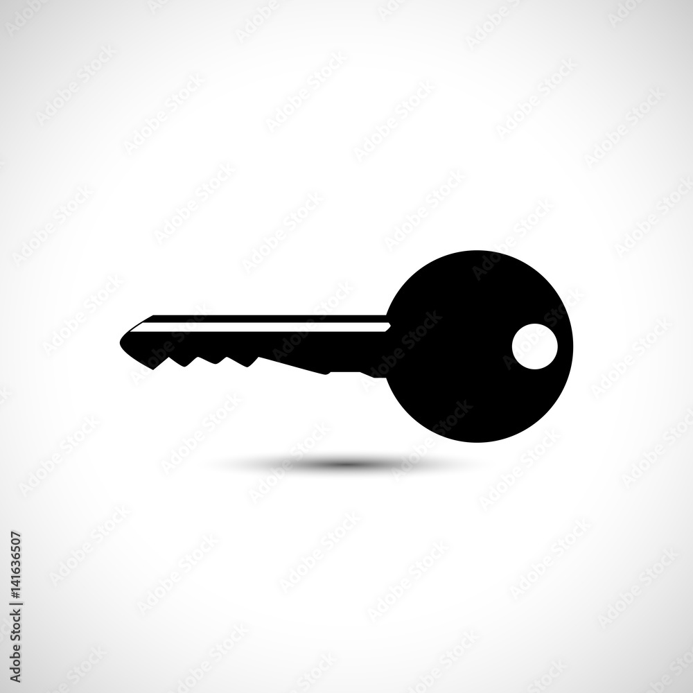 Key vector illustration black flat key icon Key vector illustration black flat key icon