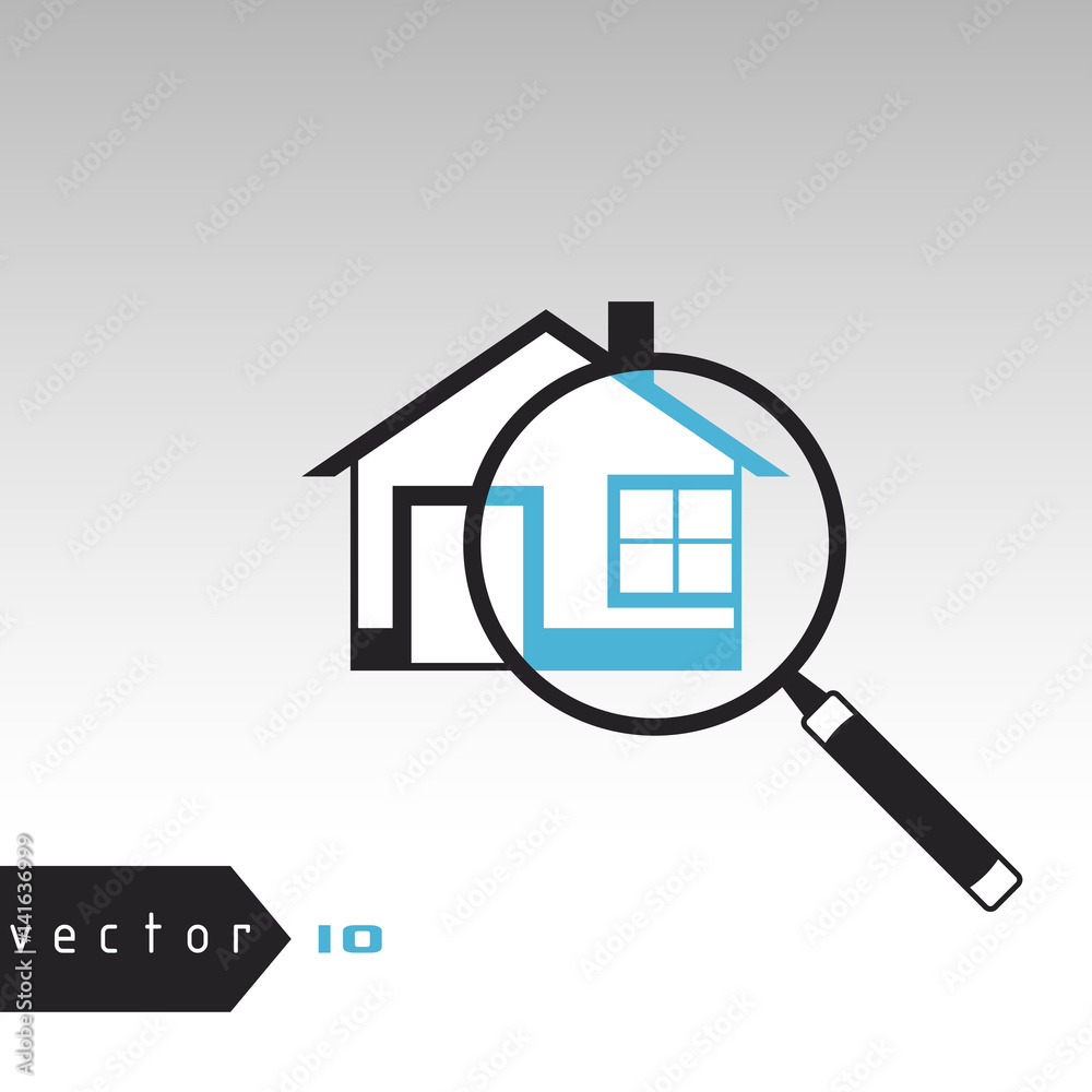 Vector illustration of the search house find address icon Vector illustration of the search house find address icon