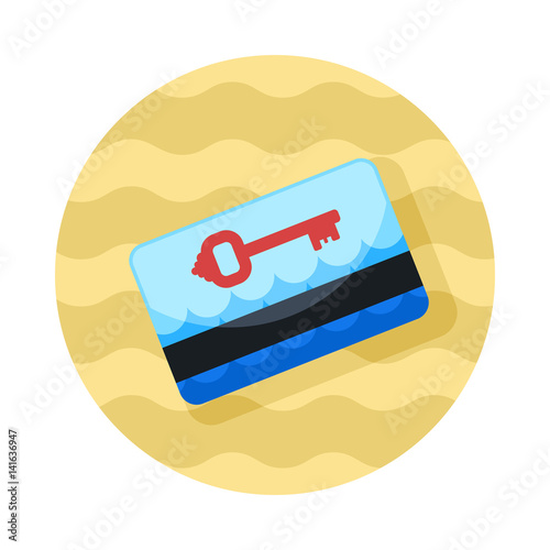 Electronic keycard icon. Summer. Vacation
