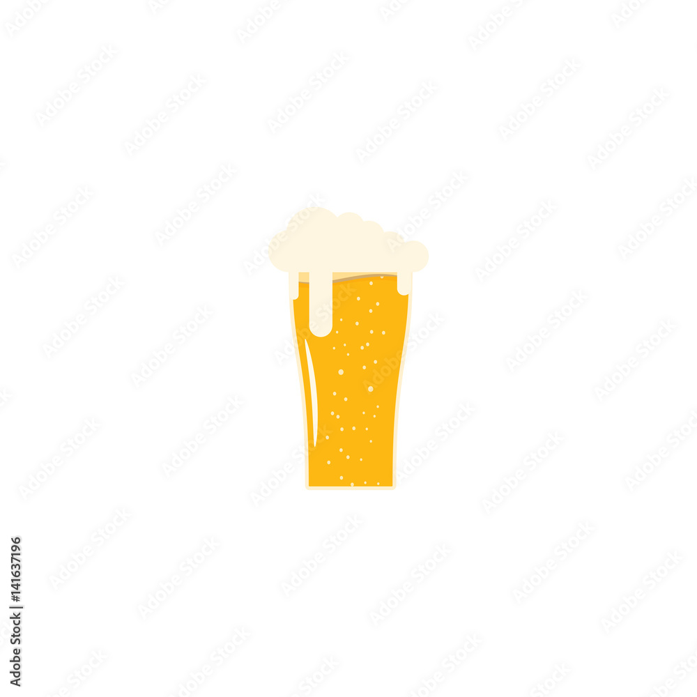 Isolated flat icon fully loaded goblet of light beer. Isolated flat icon fully loaded goblet of light beer.