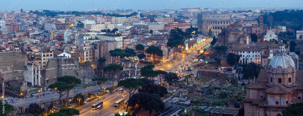 Rome City panorama, Italy.