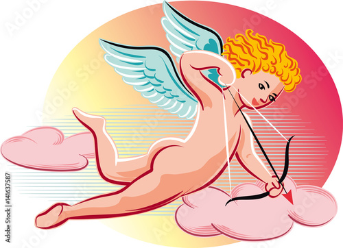 Cupid ready to shoot love arrows.