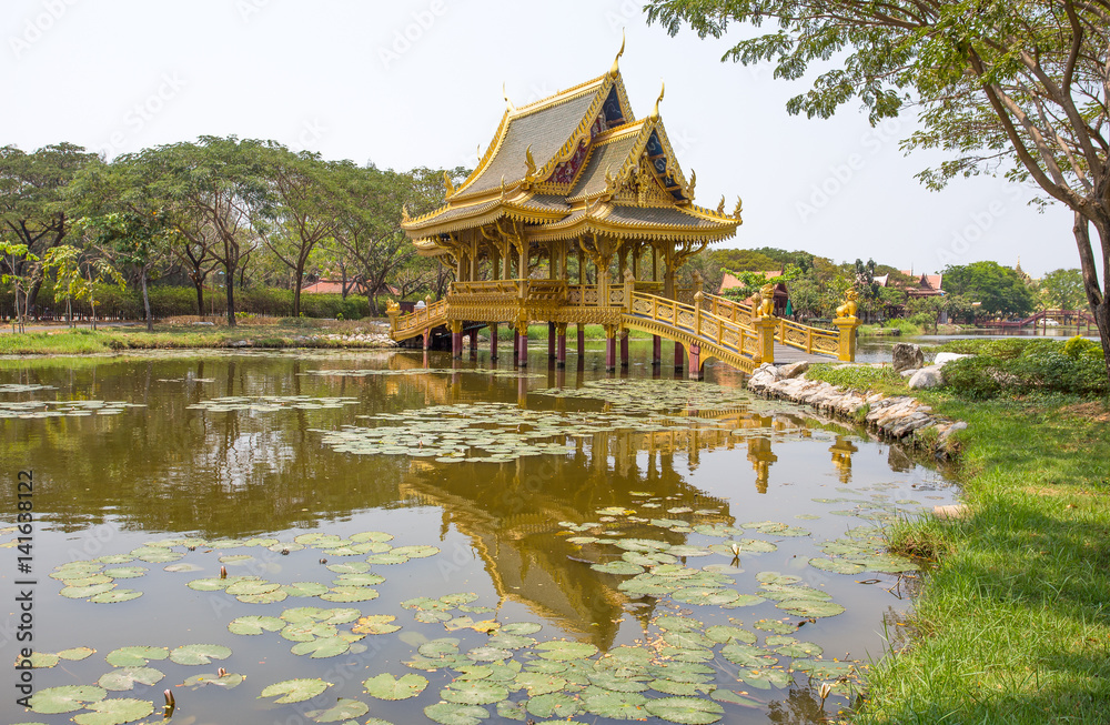 SAMUT PRAKAN, THAILAND, MARCH, 6, 2017 - The Sala of Ten Reincarnations in Ancient City Park, Muang Boran, Samut Prakan province, Thailand