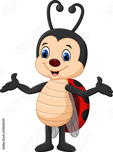 Cartoon ladybug posing 