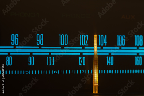 Dial Scale Of Vintage Stereo Receiver