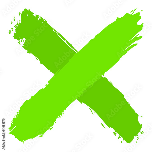 Green criss cross brushstroke delete sign