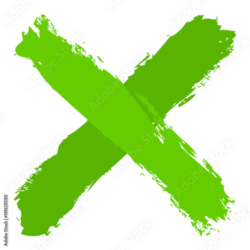 Green criss cross brushstroke delete sign