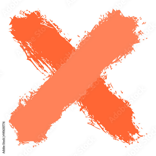 Orange criss cross brushstroke delete sign
