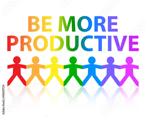 Be More Productive Paper People Rainbow