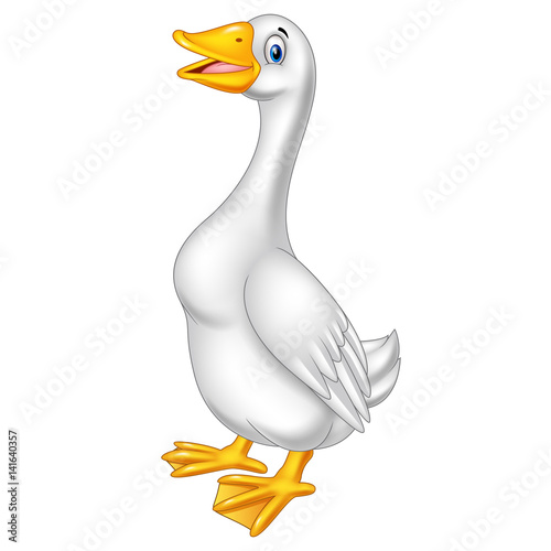 Cartoon goose isolated on white background