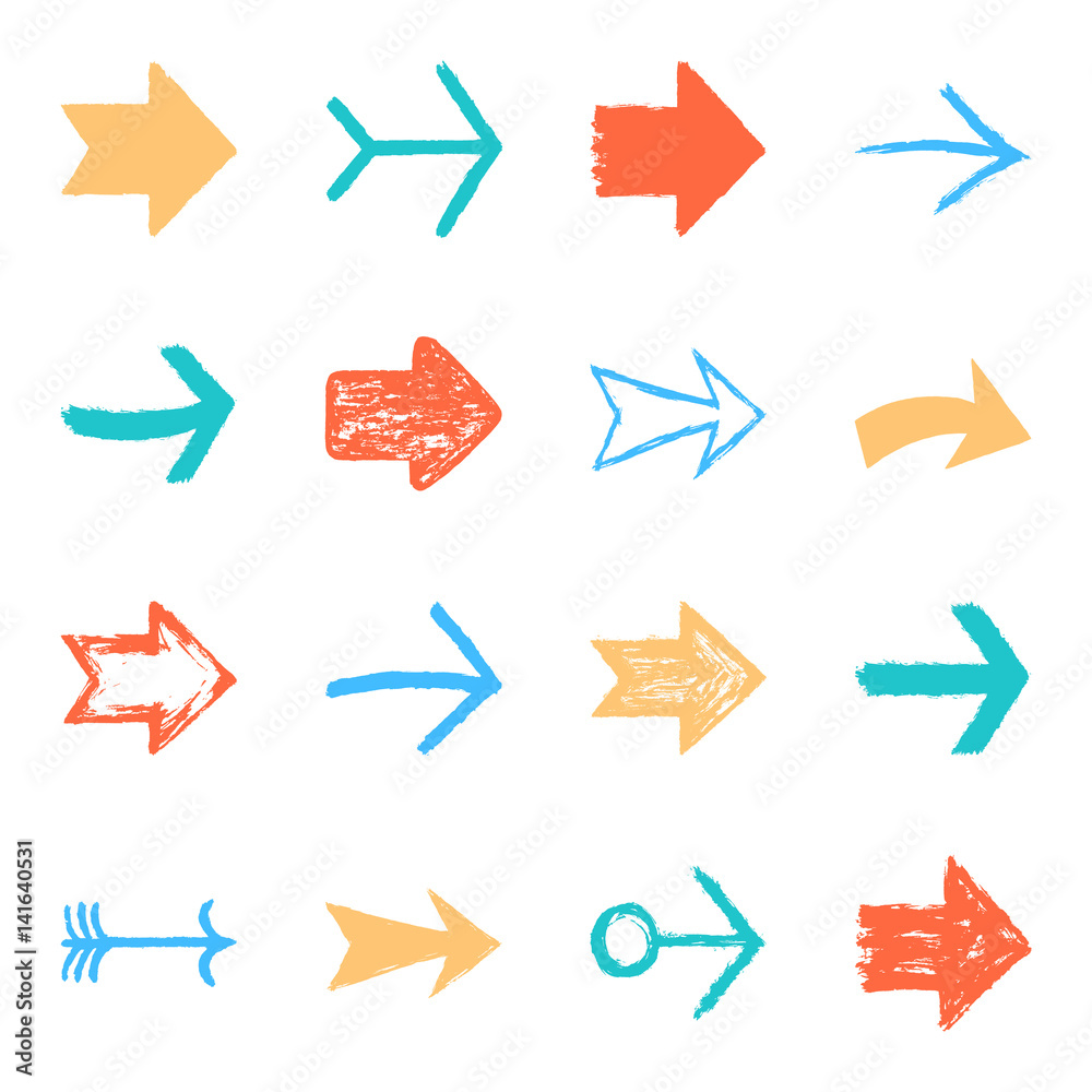 Set color arrow sign texture paint