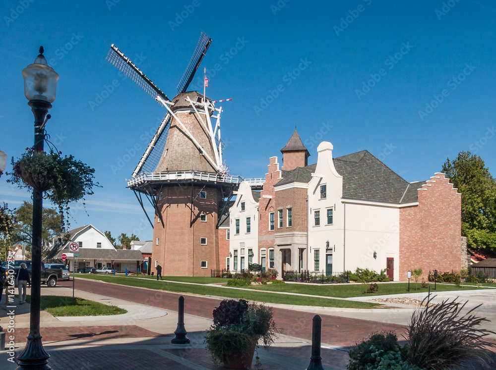 Windmill at Dutch village Pella, Iowa, USA