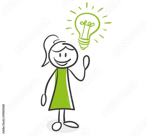 Stick Figure Series Green Woman / Idee