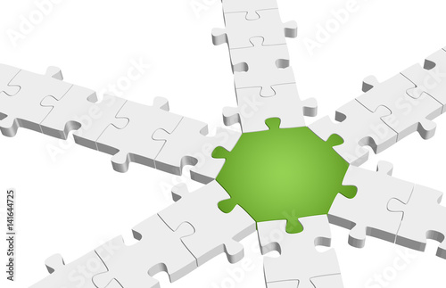 three dimensional puzzle connection