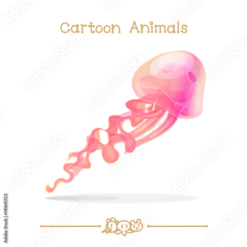 Toons series cartoon animals: pink jellyfish