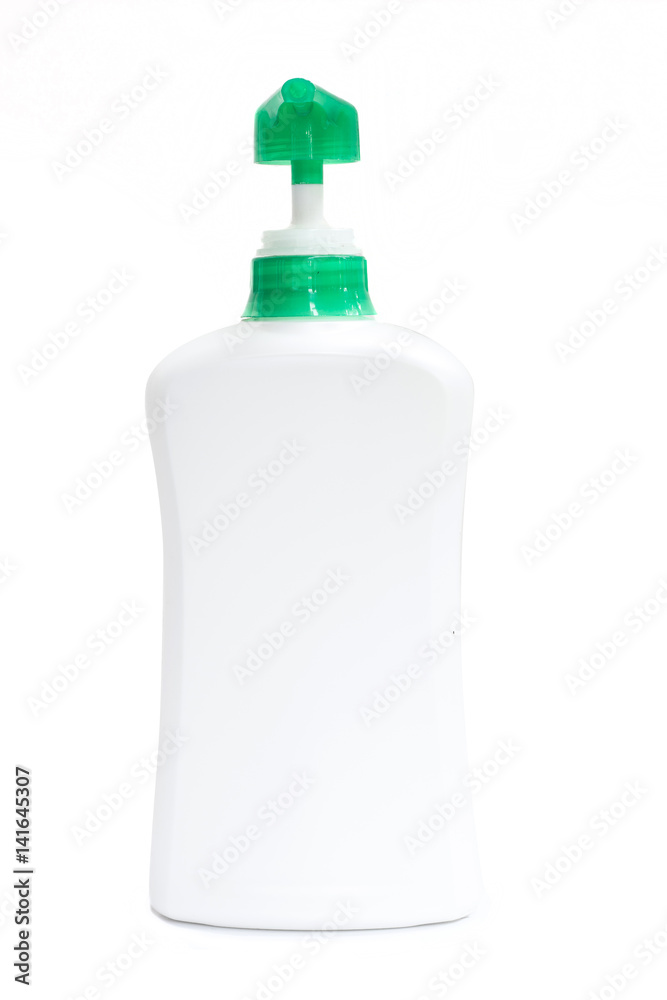 Plastic shampoo bottle on white background. Plastic shampoo bottle on white background.