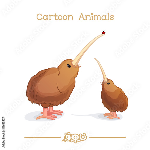 
Toons series cartoon animals: kiwi birds