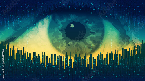 Big brother - concept electronic all-seeing eye, the technology of global surveillance