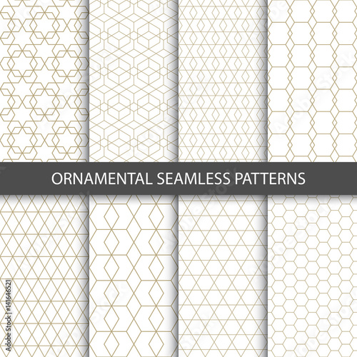 Collection of seamless ornametal patterns. 