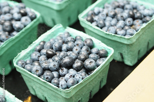 Fresh blueberries in quart containers