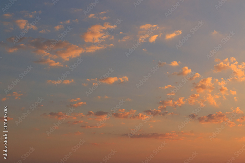 The sky and movement of clouds before sunset..