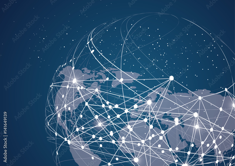 World map point, line, composition, representing the global, Global