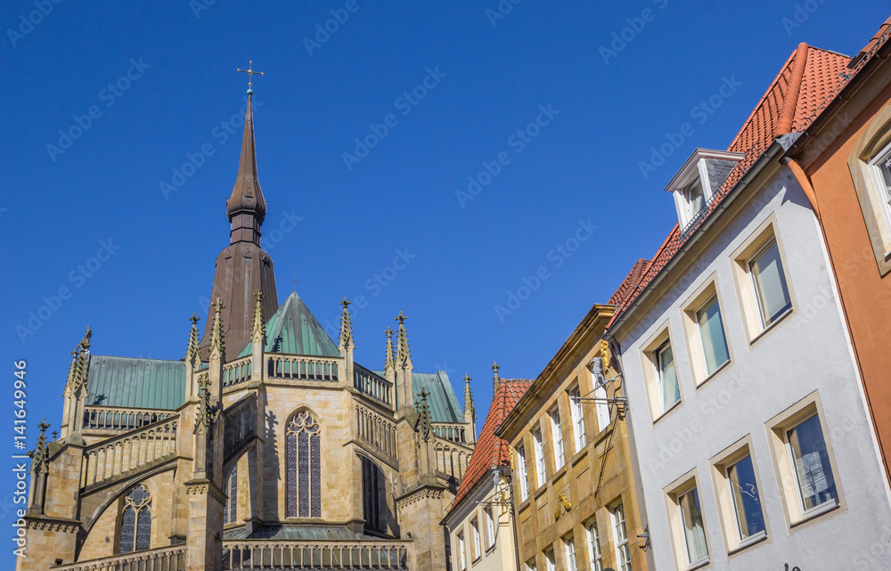 St. Marien church and facedes of old houses in Osnabruck