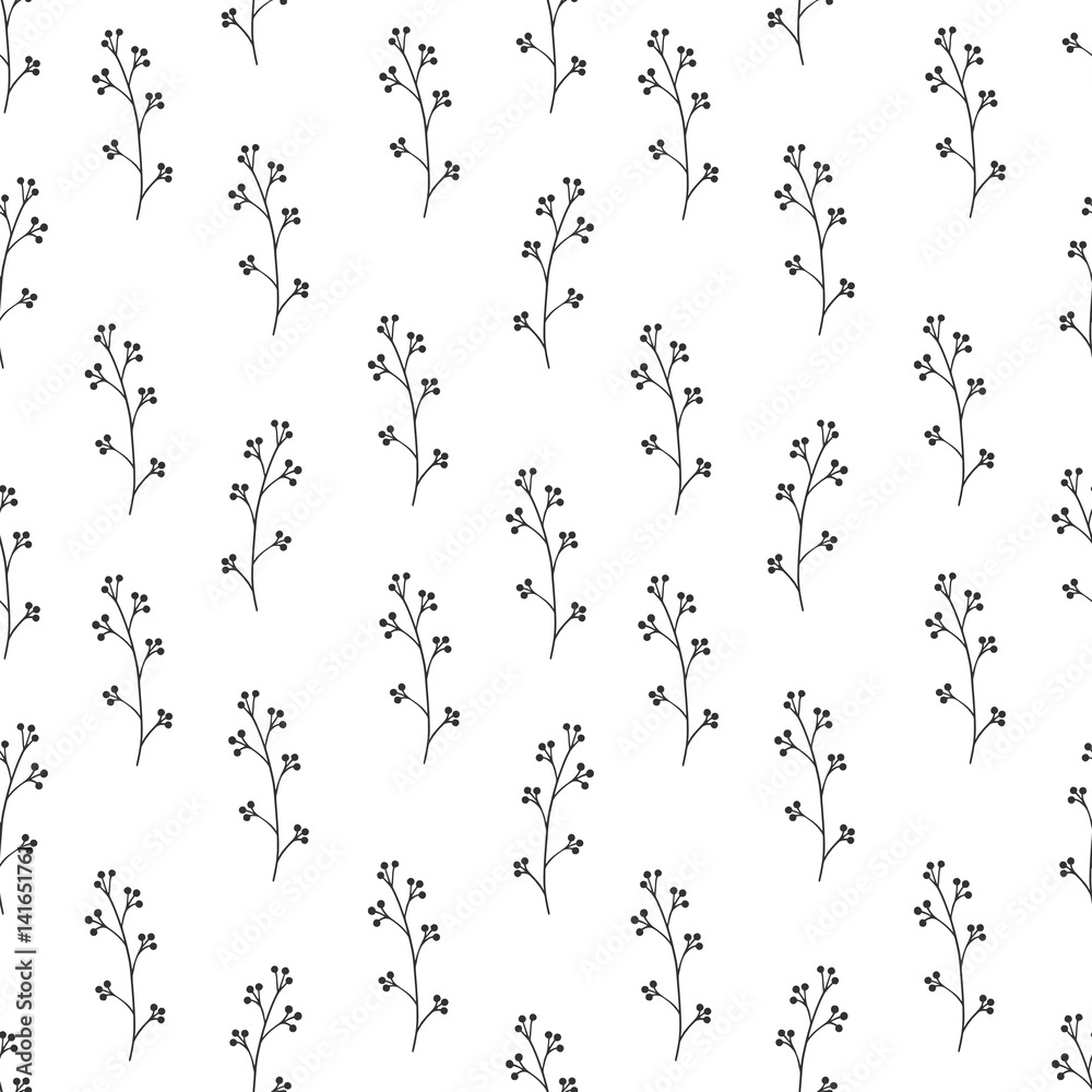 Seamless pattern composed of leaves and branches. Seamless pattern composed of leaves and branches.