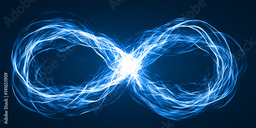 endless loop of moving energy particles
