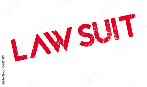 Lawsuit rubber stamp. Grunge design with dust scratches. Effects can be easily removed for a clean, crisp look. Color is easily changed.