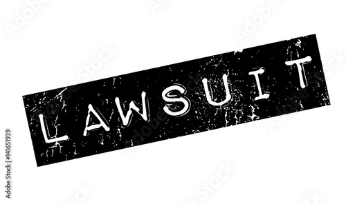 Lawsuit rubber stamp. Grunge design with dust scratches. Effects can be easily removed for a clean, crisp look. Color is easily changed.