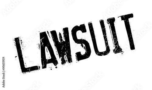 Lawsuit rubber stamp. Grunge design with dust scratches. Effects can be easily removed for a clean, crisp look. Color is easily changed.